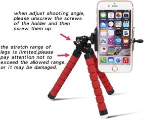 img 2 attached to Shuzhu Phone Tripod Flexible Adjustable Stand Octopus Leg Style Desktop Portable Mini Support With Clip For Cellphone Smartphone Digital Camera Red