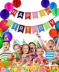 img 2 attached to Гирлянды для декора на день рождения от DVN Products: Празднуйте 9 лет с 6 шариками из бумажной ткани!