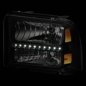 img 1 attached to Замена фар с светодиодными лампами DNA Motoring Black Amber для F250 F350 F450 F550 SD 05-07