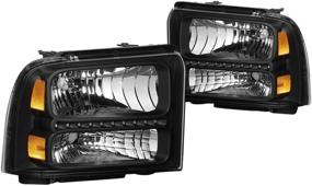 img 4 attached to Замена фар с светодиодными лампами DNA Motoring Black Amber для F250 F350 F450 F550 SD 05-07