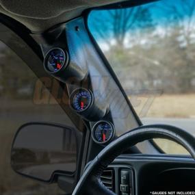 img 2 attached to 📊 GlowShift Graphite Triple Pillar Gauge Pod: Factory Color Matched ABS Plastic for Chevrolet Silverado 1500 2500HD 3500HD Duramax 2000-2006 - Mounts (3) 2-1/16" (52mm) Gauges