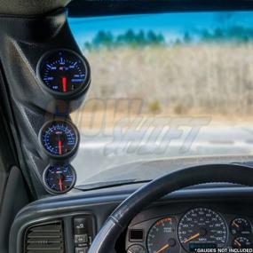 img 3 attached to 📊 GlowShift Graphite Triple Pillar Gauge Pod: Factory Color Matched ABS Plastic for Chevrolet Silverado 1500 2500HD 3500HD Duramax 2000-2006 - Mounts (3) 2-1/16" (52mm) Gauges