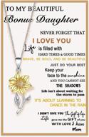 🌻 meaningful tarsus daughter gifts from mom: adjustable dainty sunflower necklace with poem card logo