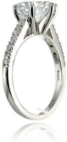 img 3 attached to Hoops & Loops Sterling Silver 8mm Round CZ 6-Prong Solitaire Bridal Ring