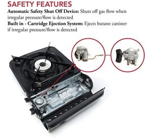 img 2 attached to 🔥 Газовая плита Gas ONE GS-3800DF с латунной головкой: Мощный двойной спиральный пламя 11 000 BTU портативная газовая плита в прозрачном кейсе - сертифицирована CSA