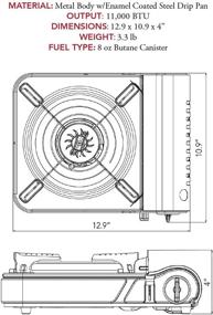 img 3 attached to 🔥 Газовая плита Gas ONE GS-3800DF с латунной головкой: Мощный двойной спиральный пламя 11 000 BTU портативная газовая плита в прозрачном кейсе - сертифицирована CSA