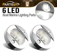 🚤 partsam 3inch round chrome boat marine led transom mount stern lights – enhanced surface mount | pack of 2 логотип