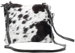 img 3 attached to Myra Bag S-1172 White and Black Cowhide Shade Bag