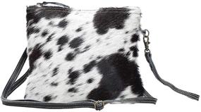 img 4 attached to Myra Bag S-1172 White and Black Cowhide Shade Bag