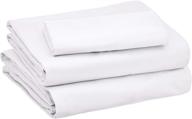 🛏️ amazon basics kids 100% cotton sheet set - twin, white: durable & super soft bedding for children logo