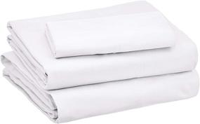 img 4 attached to 🛏️ Amazon Basics Kids 100% Cotton Sheet Set - Twin, White: Durable & Super Soft Bedding for Children