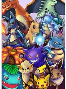 img 2 attached to 🔮 Набор для росписи алмазами Pokemon Pikachu Family - полное выполнение круглыми стразами вышивка крестом украшения искусства художественного ремесла холст настенное украшение (11,8X15,75 дюйма)