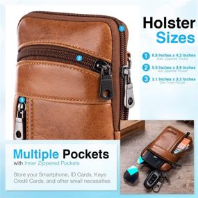 img 2 attached to 📱 Hengwin Genuine Leather Cellphone Pouch Belt Clip Holster Case - iPhone 12 Pro Max, Samsung Galaxy Note 20 Ultra, S10 Plus, and More - Stylish Crossbody Phone Bag for Men (Brown)