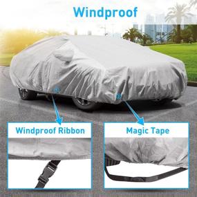 img 1 attached to KAKIT 5 Layers Jeep Wrangler Car Cover 4 Door - Waterproof, All Weather UV Protection, Driver Door Zipper, Fits up to 194&#34;