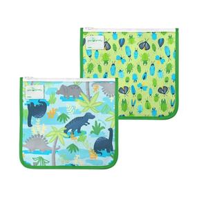 img 4 attached to Green Sprouts Reusable Insulated Sandwich Bags (2 Pack) 🥪 - Keep Food Fresh, Store Utensils, Wipes & More, Waterproof