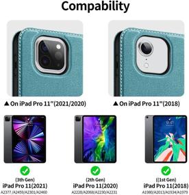 img 3 attached to BuKoor iPad Pro 11 inch Case - PU Leather Folio Smart Cover for iPad Pro 2021/2020/2018 - Pencil Holder & Auto Sleep/Wake - Green