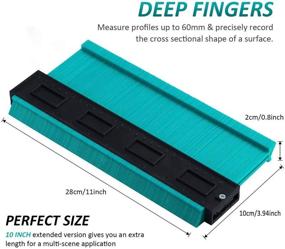 img 1 attached to 📏 Nezylaf 10 Inch Green Contour Gauge Duplicator - Handy and Easy-to-Use Measuring Tool for Copying Irregular Shapes and Measuring Corners and Contoured Surfaces