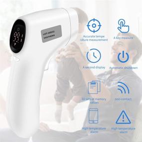 img 3 attached to 🌡️ VOSTHEMS Touchless Forehead Thermometer: Non-Contact Infrared Digital Thermometer for Baby Kids and Adults with LED Screen, Fever Alarm, and Easy One-Button Measure - Ideal for Household Use