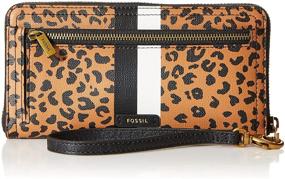 img 4 attached to 💼 Fossil Women's Logan Leather RFID-Blocking Zip Clutch Wallet with Wristlet Strap