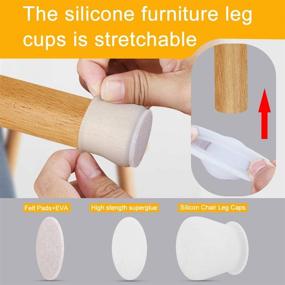 img 1 attached to 🪑 Excelloon 40Pcs Furniture Silicon Protection Cover with Felt Pad: Premium Chair Leg Caps for Ultimate Floor Protection - Round Furniture Table Feet Cushioning (Upgrade Included)