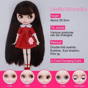img 2 attached to 🎀 Exquisite 1/6 BJD Doll with 4-Color Changing Eyes, Shiny Face, and Ball Jointed Body - 12 Inch Customized Doll with Five Hands - Nude Doll (YM05)