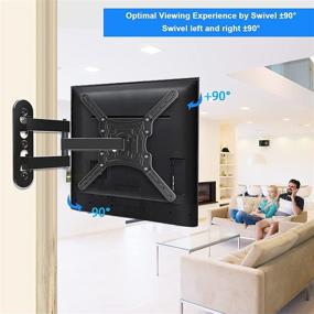 img 3 attached to 📺 BLUE STONE Full Motion TV Wall Mount: Swivel & Tilt, Fits 28-60 Inch TVs, Up to 80 lbs, Max VESA 400x400mm, Perfect Center Design