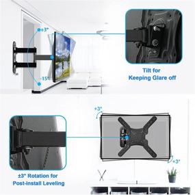 img 2 attached to 📺 BLUE STONE Full Motion TV Wall Mount: Swivel & Tilt, Fits 28-60 Inch TVs, Up to 80 lbs, Max VESA 400x400mm, Perfect Center Design