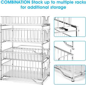 img 1 attached to 🛁 Efficient Stackable 2-Tier Vertical Bathroom Storage: Space-Saving Under Sink Cabinet Organizer, Toilet Vanity Drawers in Sleek Chrome Finish