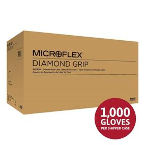 img 2 attached to Latex Multi-Purpose Disposable Gloves - Microflex Diamond Grip MF-300, Powder Free Glove for Medical Exam, Cleaning, Mechanic Tasks - White, Extra Large Size - Case of 1000 Units