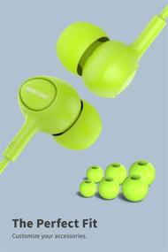 img 1 attached to MIATONE Wired Earbuds with Microphone - Crystal Clear Sound and Ergonomic Design, Green