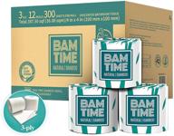 🚽 bamtime toilet paper: 12 rolls 3-ply ultra soft bamboo - septic safe, quilted camper tissue for family mega, camping, rvs, boats logo