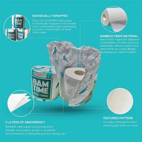 img 2 attached to 🚽 BAMTIME Toilet Paper: 12 Rolls 3-Ply Ultra Soft Bamboo - Septic Safe, Quilted Camper Tissue for Family Mega, Camping, RVs, Boats