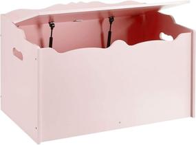 img 3 attached to 🎀 Amazon Basics Wooden Toy Chest, Pink