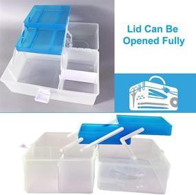 img 2 attached to 📦 livinbox Plastic Storage Box: Versatile 10L Organizer for Art, Craft, and Cosmetics - Removable Tray and Blue Design