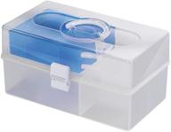 📦 livinbox plastic storage box: versatile 10l organizer for art, craft, and cosmetics - removable tray and blue design logo