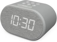 🕰️ enhanced alarm clock bedside non ticking led backlit with usb charger, fm radio, and battery backup - grey logo