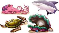 🌊 яркие многоцветные вырубки морских созданий beistle (4 шт./упак.) для мероприятий и декора, один размер логотип