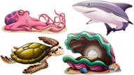 🌊 vibrant multicolored beistle sea creature cutouts (4/pkg) for events & decor, one size logo