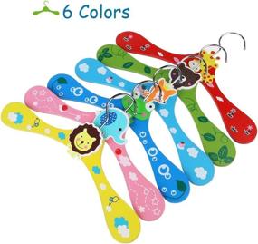 img 2 attached to 👕 10Pcs NUOLUX Wooden Hangers for Kids - Random Pattern Coat Hangers for SEO