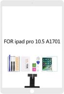📱 srjtek ipad pro 10.5 a1701 a1709 touch screen replacement kit - touch digitizer glass repair parts (white), includes tempered glass (lcd not included, no instructions) logo