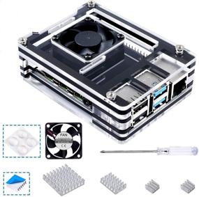 img 4 attached to 🖥️ Smraza Raspberry Pi 4 Case with Large Fan and Heat Sinks, Acrylic Case for Raspberry Pi 4B 8GB/4GB/2GB Model B RPI, Black and Clear (Upgrade)