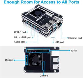 img 1 attached to 🖥️ Smraza Raspberry Pi 4 Case with Large Fan and Heat Sinks, Acrylic Case for Raspberry Pi 4B 8GB/4GB/2GB Model B RPI, Black and Clear (Upgrade)