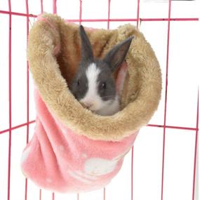 img 1 attached to 🏠 Cozy Winter Retreat for Small Animals: Stock Show Small Animal Sleeping Bag - Soft Flannel Bed House Hammock to Keep Hedgehogs, Hamsters, Bunnies, Guinea Pigs, Rats Warm in Their Cages & Add Decor Flair