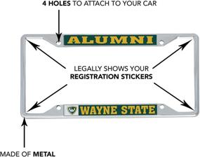 img 1 attached to 🎓 Официально лицензированная каркасная рамка для автомобильных номерных знаков WSU Warriors Alumni от Университета Уэйна Стэйт для переднего или заднего стекла автомобиля