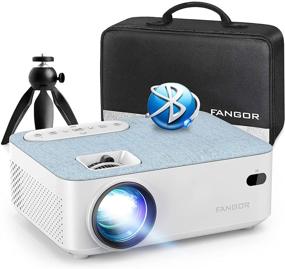 img 4 attached to FANGOR HD Bluetooth Проектор - Портативный 1080P Проектор для уличного кино, Мини-видео проектор с сумкой для переноски и штативом, Совместим с компьютером / ноутбуком / SD-картами / PS4 / Xbox.