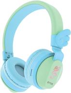 🎧 riwbox bt05 bluetooth kids headphones - wireless foldable headset with volume control and mic/tf card compatibility for ipad/iphone/tablet - green & blue logo