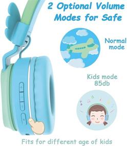 img 1 attached to 🎧 Riwbox BT05 Bluetooth Kids Headphones - Wireless Foldable Headset with Volume Control and Mic/TF Card Compatibility for iPad/iPhone/Tablet - Green & Blue