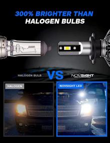 img 3 attached to 💡 Super Bright NOVSIGHT H7 LED Headlight Bulbs - 12000 Lumens, 300% Brighter, 60W, IP68 Waterproof - High/Low Beam, 6500K Cool White, Ultra-Fast Cooling, Halogen Replacement