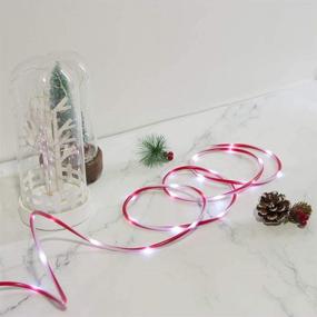 img 3 attached to 🎄 ZHONGXIN Battery-Powered Rope Lights: 16.5ft Red & White Candy Cane Tube with 67 Cool White LEDs Fairy Lights - Waterproof, Timer, Perfect for Wedding, Party, Garden, Corridor, Christmas Decor - 2 Pack