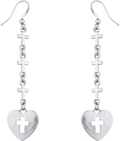 img 2 attached to Lux Accessories SilverTone Religious Earrings